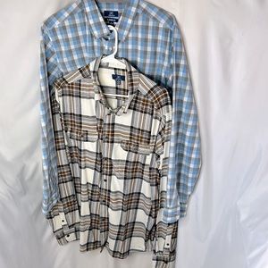 George lots of 2pc Men's Button-down Long Sleeve casual Shirt size XL.
